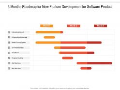 3 months roadmap for new feature development for software product