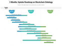 3 months update roadmap on blockchain ontology