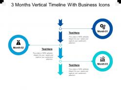 3 months vertical timeline with business icons