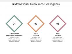 3 motivational resources contingency ppt powerpoint presentation ideas deck cpb