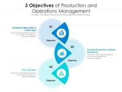 3 objectives of production and operations management