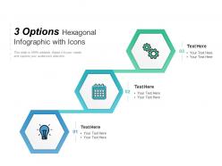 3 options hexagonal infographic with icons