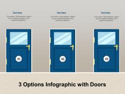 3 options infographic with doors