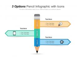 3 options pencil infographic with icons