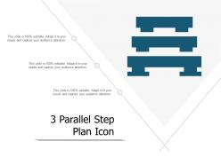 3 parallel step plan icon