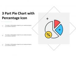 3 Part Pie Chart With Percentage Icon