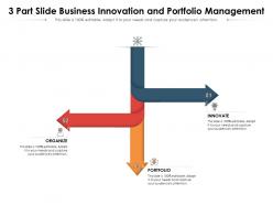 3 Part Slide Business Innovation And Portfolio Management