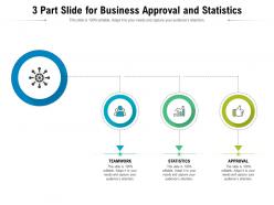 3 part slide for business approval and statistics