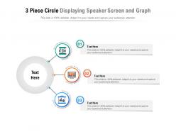3 piece circle displaying speaker screen and graph