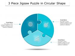 3 piece jigsaw puzzle in circular shape