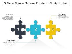3 piece jigsaw square puzzle in straight line