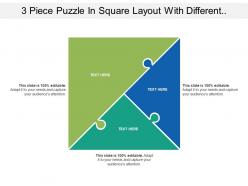 3 piece puzzle in square layout with different seven section