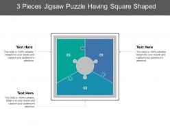 3 pieces jigsaw puzzle having square shaped