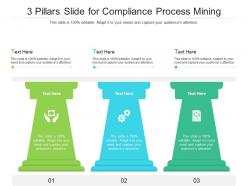 3 pillars slide for compliance process mining infographic template