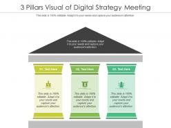 3 pillars visual of digital strategy meeting infographic template