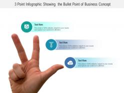 3 point infographic showing the bullet point of business concept