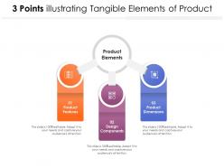 3 points illustrating tangible elements of product