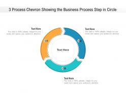 3 process chevron showing the business process step in circle