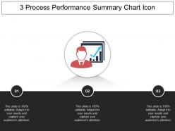 3 process performance summary chart icon example of ppt