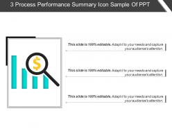 3 process performance summary icon sample of ppt