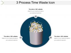 3 process time waste icon powerpoint show