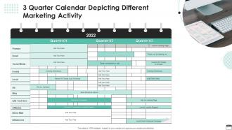 3 Quarter Calendar Depicting Different Marketing Activity