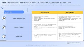 3 Risk Faced While Making International Investments And Suggestions To Overcome