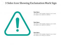 3 sides icon showing exclamation mark sign