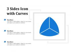 3 sides icon with curves