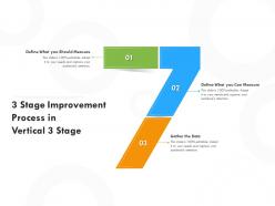 3 stage improvement process in vertical 3 stage