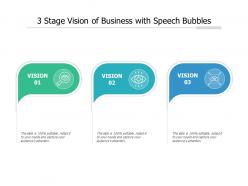 3 stage vision of business with speech bubbles