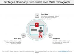 3 stages company credentials icon with photograph