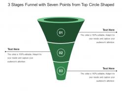 3 stages funnel with seven points from top circle shaped