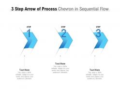3 step arrow of process chevron in sequential flow
