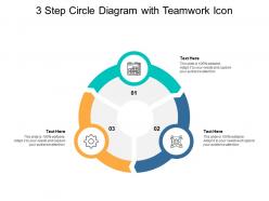 3 step circle diagram with teamwork icon