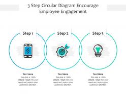 3 step circular diagram encourage employee engagement infographic template
