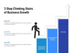 3 step climbing stairs of business growth