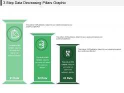 3 step data decreasing pillars graphic
