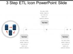 3 step etl icon powerpoint slide
