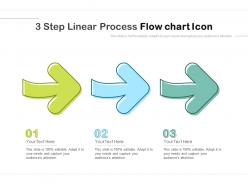 3 step linear process flow chart icon