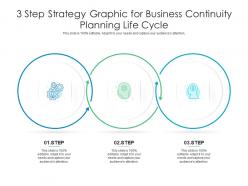 3 step strategy graphic for business continuity planning life cycle infographic template
