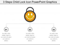 3 steps child lock icon powerpoint graphics