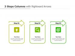 3 steps columns with rightward arrows