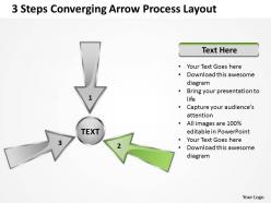 3 steps converging arrow process layout circular powerpoint slides