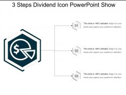 3 steps dividend icon powerpoint show
