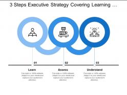 3 Steps Executive Strategy Covering Learning Assess Understand Network And Communication