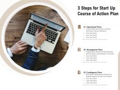 3 steps for start up course of action plan