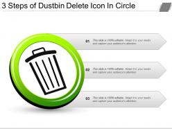 3 Steps Of Dustbin Delete Icon In Circle