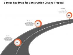 3 steps roadmap for construction costing proposal ppt powerpoint presentation gallery