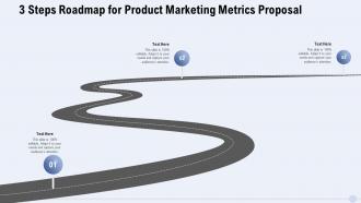 3 steps roadmap for product marketing metrics proposal ppt slide icon